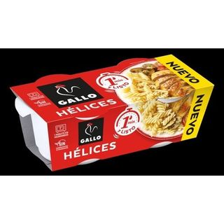 Vasito Pasta Gallo Hélices Pack 2X125 G