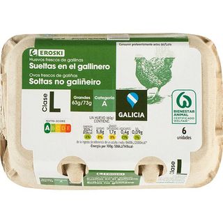 Huevo Suelo L De Galicia Eroski, Cartón 6 Uds. (22616064)