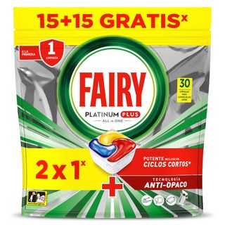 Lavavajillas Máquina Platinum Plus Limón Fairy Bolsa 30 Unidades