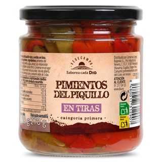 Pimientos Piquillo Rojo Y Verde En Tiras Vegecampo Día Frasco 270 G