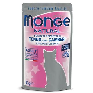 Monge cat natural busta gr.80 tonno/gamberi