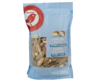 Almendras con Piel Tostadas y Saladas Producto Alcampo 200 G.