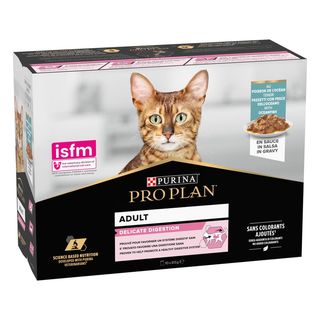 Pro Plan Delicate Digestion Con Pescado Del Océnao En Salsa Para Gatos 0.85Kg