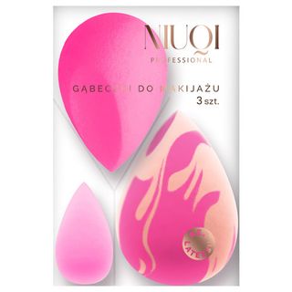 Niuqi Zestaw gąbeczek do makijażu, różowe, 3 szt.