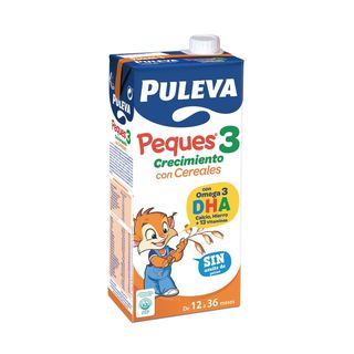 PULEVA Leche Crecimiento Peques-3 Con Cereales, 1L