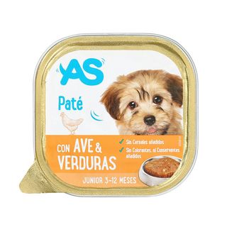 Comida Húmeda Perros Junior Paté Ave Y Verduras AS 300Gr (299379)