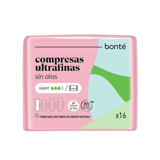 Compresa Ultrafinas Normal Sin Alas Bonté 16 Uds (289361)