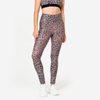 Leggings Fitness Mujer Beis Topo Estampado Leopardo Talle Alto.M / W30 L31 beige