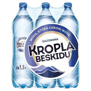 Kropla Beskidu Naturalna woda mineralna gazowana 6 x 1,5 l