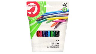 12 Rotuladores Finos Colores. Plast. Reciclado Auchan