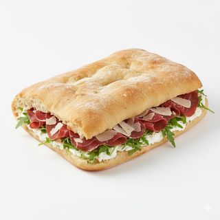 Focaccione crescenza bresaola formaggio rucola