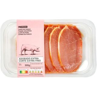 Filetes De Lomo Adobado De Cerdo Extrafino Eroski, Bandeja 300 Gr. (14085807)
