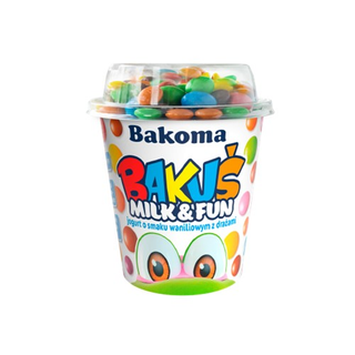 Bakuś Jogurt waniliowy z drażami, 128/135 g