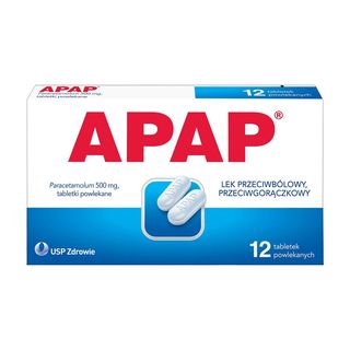 Apap, 500 mg, tabletki powlekane, 12 szt.