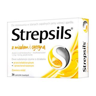 Strepsils z miodem i cytryną, pastylki twarde, 36 szt.