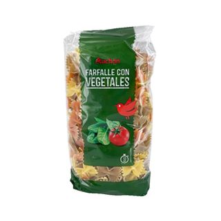 Pasta Farfalle con Vegetales Producto Alcampo Paquete 500 G.