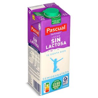 Leche Semidesnatada Sin Lactosa Pascual 1 L