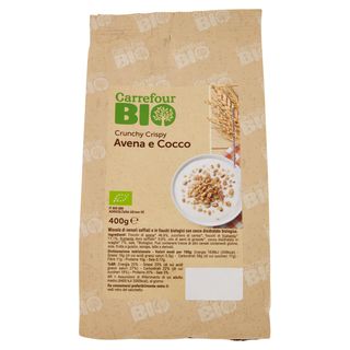 Carrefour Bio Crunchy Crispy Avena e Cocco 400 g
