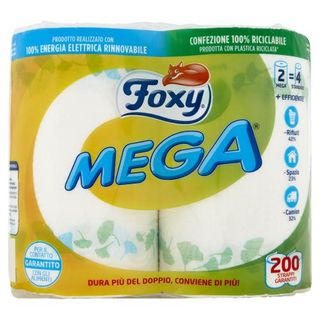 Foxy Mega carta cucina 2 maxi rotoli 2 veli decorati