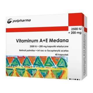 Vitaminum A+E Medana, 2500 j.m.A + 200 mg E, kapsułki, 40 sz