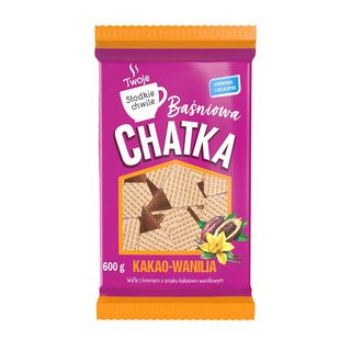 Baśniowa Chatka Wafle z kremem o smaku kakaowo-waniliowym 600 g