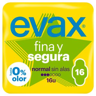 Pensos Higiénicos Fina e Segura Normal sem Abas Evax (emb. 16 un)