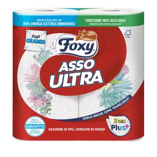 Foxy Asso Ultra Asciugatutto Decorato 2 Maxi Rotoli - 000090086