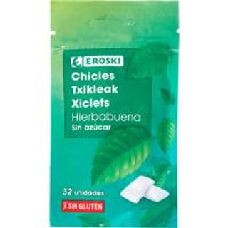 Chicle De Hierba Buena Sin Azúcar Eroski, Bolsa 45 G (25961079)