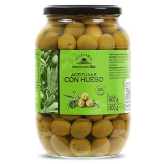 Aceitunas Verdes Con Hueso Dia Vegecampo Frasco 500 G