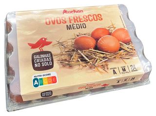 OVOS AUCHAN GALINHAS SOLO CLASSE M DUAS DÚZIAS