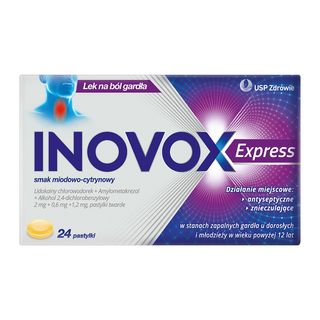 Inovox Express, pastylki twarde, smak miodowo-cytrynowy, 24