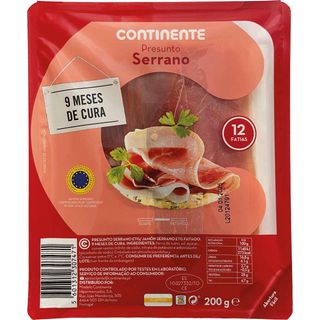 Presunto Serrano Fatiado 9 Meses de Cura Continente (emb. 200 gr)