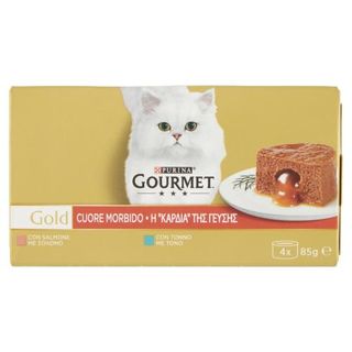 Purina Gourmet Gold Cuore Morbido Tonno / Salmone 4X85G - 122670