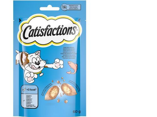 SNACKS PARA GATO CATISFACTIONS COM SALMÃO 60G