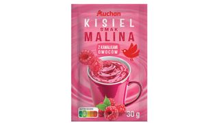 Auchan - Kisiel o smaku malinowym z kawałkami malin - 30 g