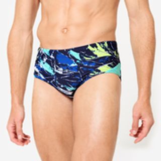 Bañador Slip Bandeau Natación Hombre 900 Azul Verde Motu.50 Azul