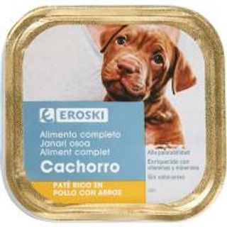 Comida Perro Cachorro Paté Rico En Pollo Con Leche Eroski 150G (16888273)