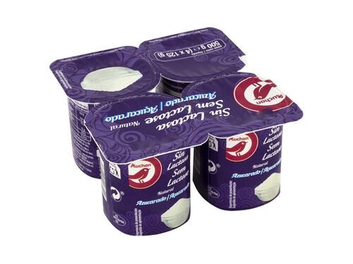 LEITE FERMENTADO AUCHAN:S/LACTOSE NAT AÇUCARADO 4X125G