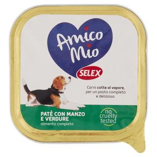 Selex Amico Mio Cane Paté Con Manzo E Verdure Con Pezzi 150 G - 593348