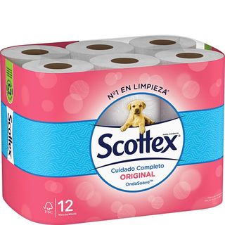 SCOTTEX Papel Higiénico Paquete 12 Rollos
