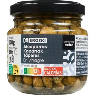 Alcaparras En Vinagre Eroski, Frasco 80 G (25583378)