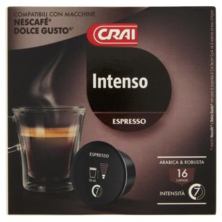 Crai Intenso Espresso 16 Capsule Compatibili Con Macchine Nescafé® Dolce Gusto® 120 G