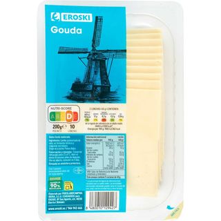 Queso Gouda Eroski, Lonchas, Bandeja 200 Gr. (11785409)
