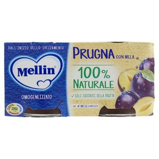 Mellin Prugna Con Mela 100% Naturale Omogeneizzato 2 X 100 G - 078469