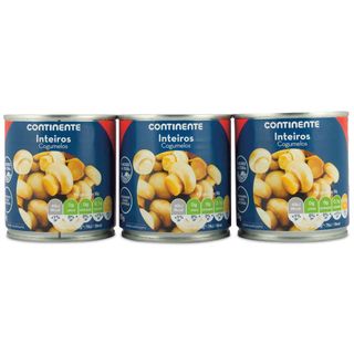 Cogumelos Inteiros sem Glúten Continente (emb. 3 x 185 gr (peso escorrido 3 x 105 gr))