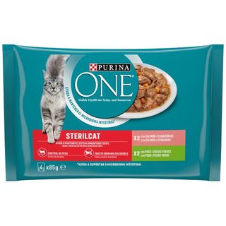 Comida Gato Salmon Pavo One 4X85 Gr