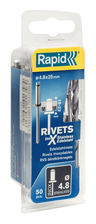 Rebites 4.8X25Mm. Inox. + Broca (80125378)