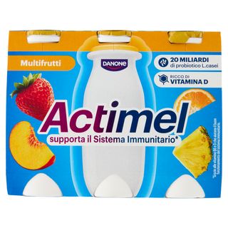 ACTIMEL, Yogurt da Bere con Vit B6 e D per il Sistema Immunitario, Multifrutti, 6X100G