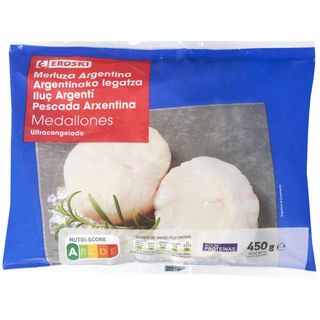Medallones de merluza Argentina EROSKI, bolsa 450 g (26606608)