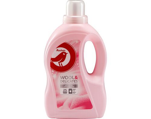 DETERGENTE AUCHAN ROUPA DELICADA LÍQUIDO LÃS E SEDAS 25 DOSES